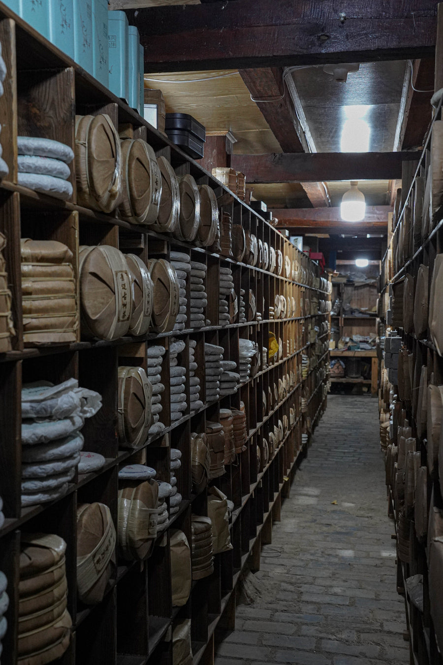 Traditional Pu’er tea storage room in Jingmai Mountain, Yunnan