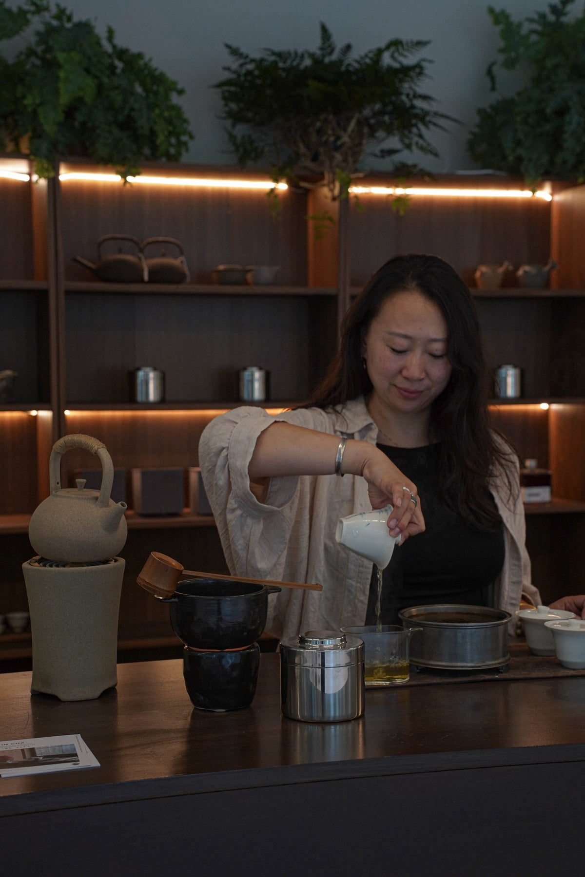 YIN CHA brewing chinese tea at amsterdam fashion week