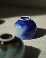 Tasse à thé en porcelaine chinoise faite à la main - bleue