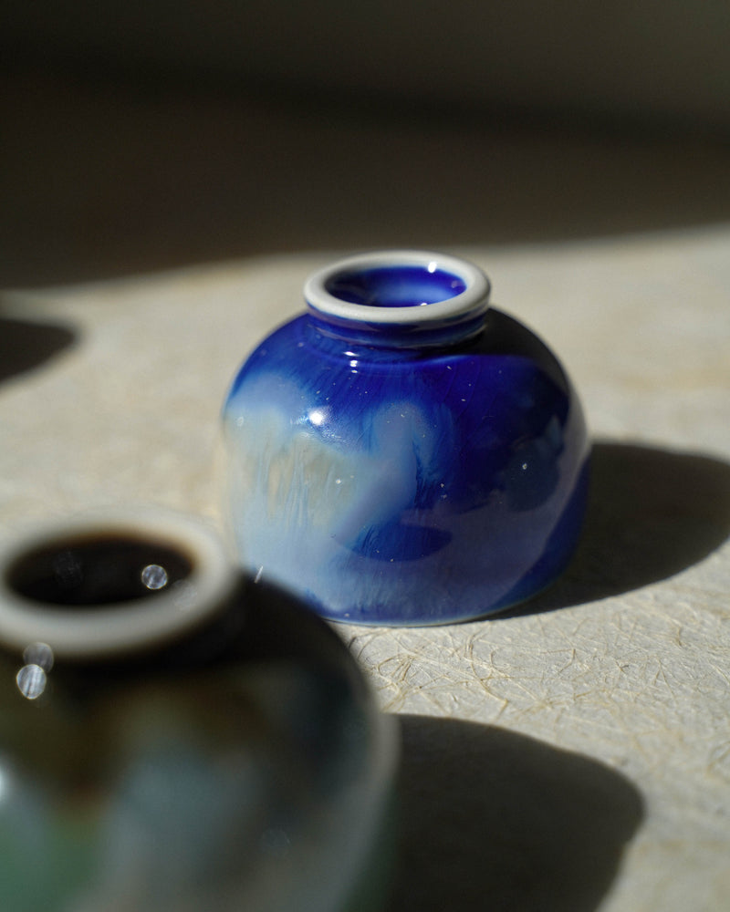 Handgemaakt Chinees porseleinen theekopje - blauw
