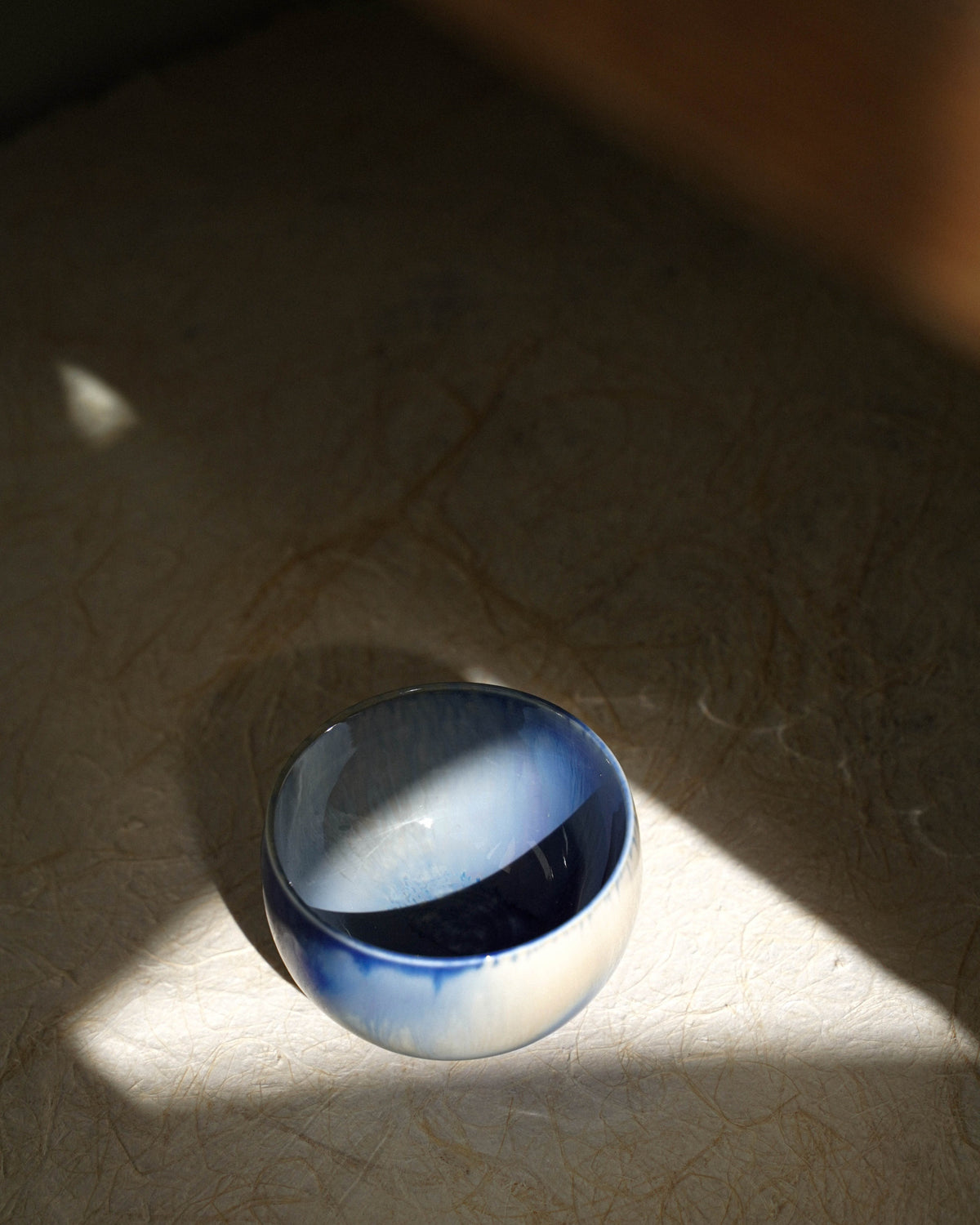 Tasse à thé en porcelaine chinoise faite à la main - bleue